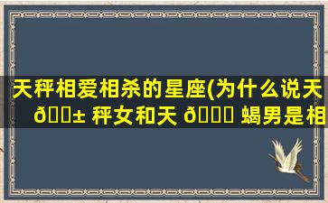 天秤相爱相杀的星座(为什么说天 🐱 秤女和天 🐛 蝎男是相爱相杀)